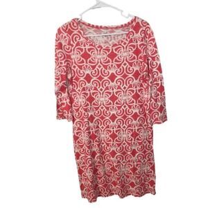 Vineyard Vines Women's S Pink/White Preppy Cotton Tunic Dress